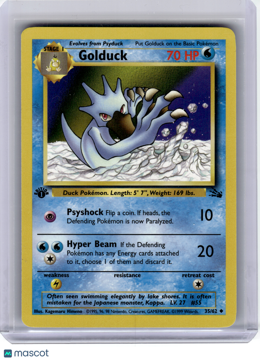 1999 Pokemon—Golduck #35/62 Fossil—Uncommon Non-Holo (First Edition)