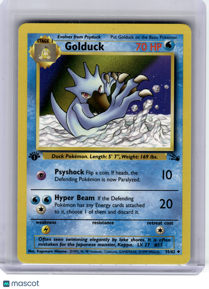 1999 Pokemon—Golduck #35/62 Fossil—Uncommon Non-Holo (First Edition)