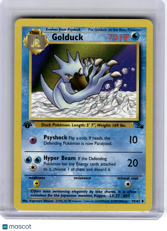 1999 Pokemon—Golduck #35/62 Fossil—Uncommon Non-Holo (First Edition)