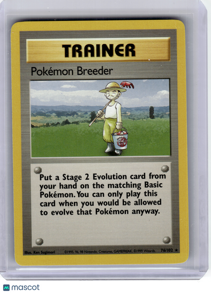 1999 Pokemon—Pokemon Breeder #76/102 Base Set—Rare Non-Holo
