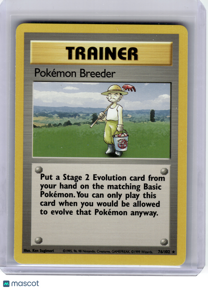 1999 Pokemon—Pokemon Breeder #76/102 Base Set—Rare Non-Holo