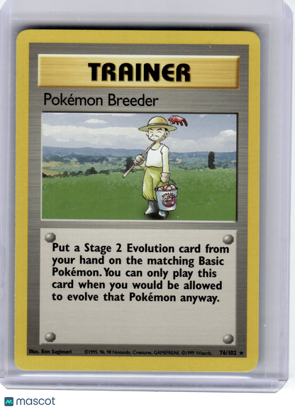 1999 Pokemon—Pokemon Breeder #76/102 Base Set—Rare Non-Holo