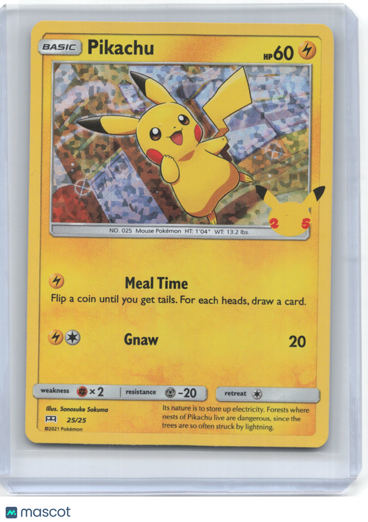 2021 Pokemon—Pikachu #25/25 McDonald's 25th Anniversary Promos—Promo Foil (MP)