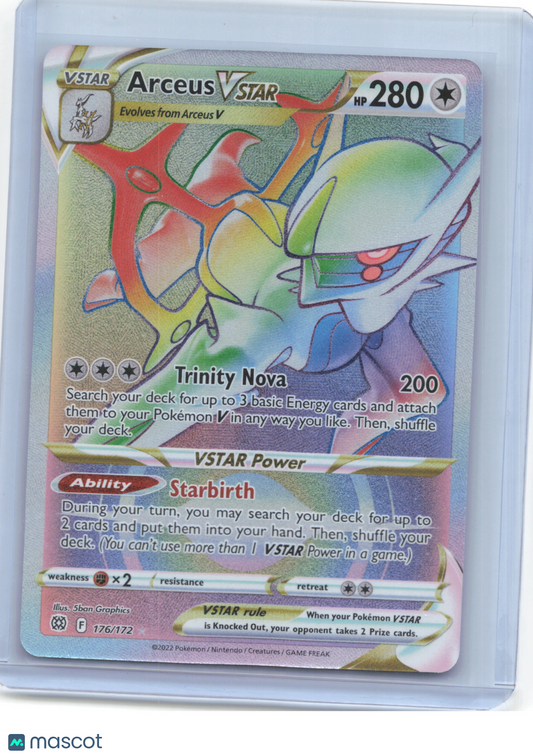 2022 Pokemon—Arceus VSTAR (Secret) #176/172 Brilliant Stars—Secret Rare Rainbow