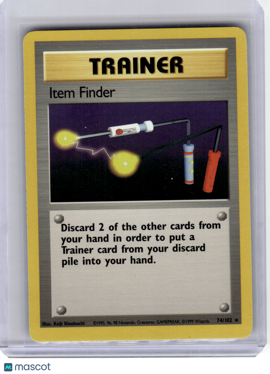 1999 Pokemon—Item Finder #74/102 Base Set—Rare Non-Holo