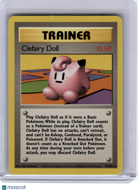 1999 Pokemon—Clefairy Doll #70/102 Base Set—Rare Non-Holo