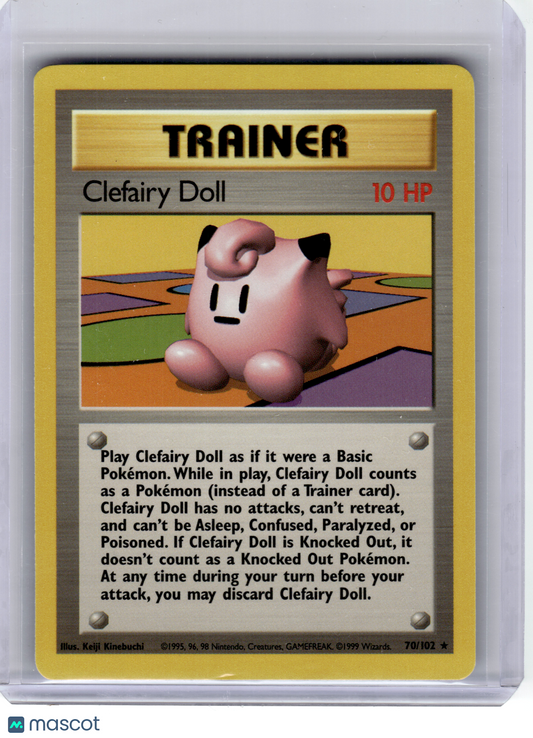 1999 Pokemon—Clefairy Doll #70/102 Base Set—Rare Non-Holo