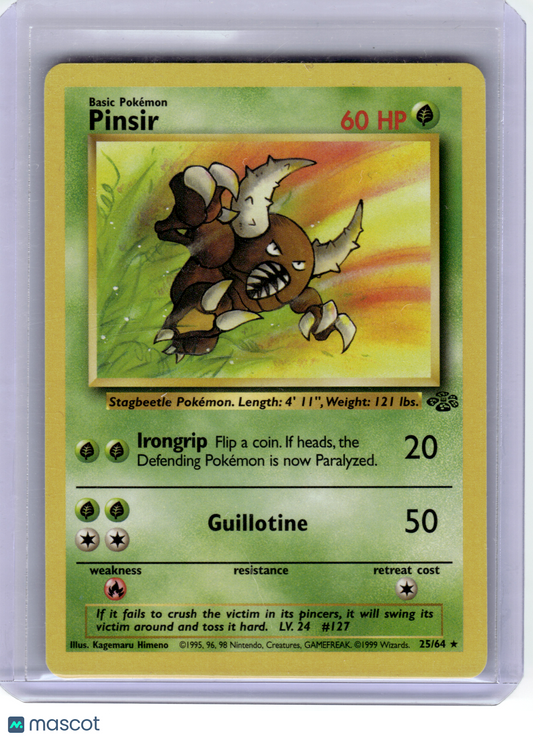 1999 Pokemon—Pinsir #25/64 Jungle—Rare Non-Holo