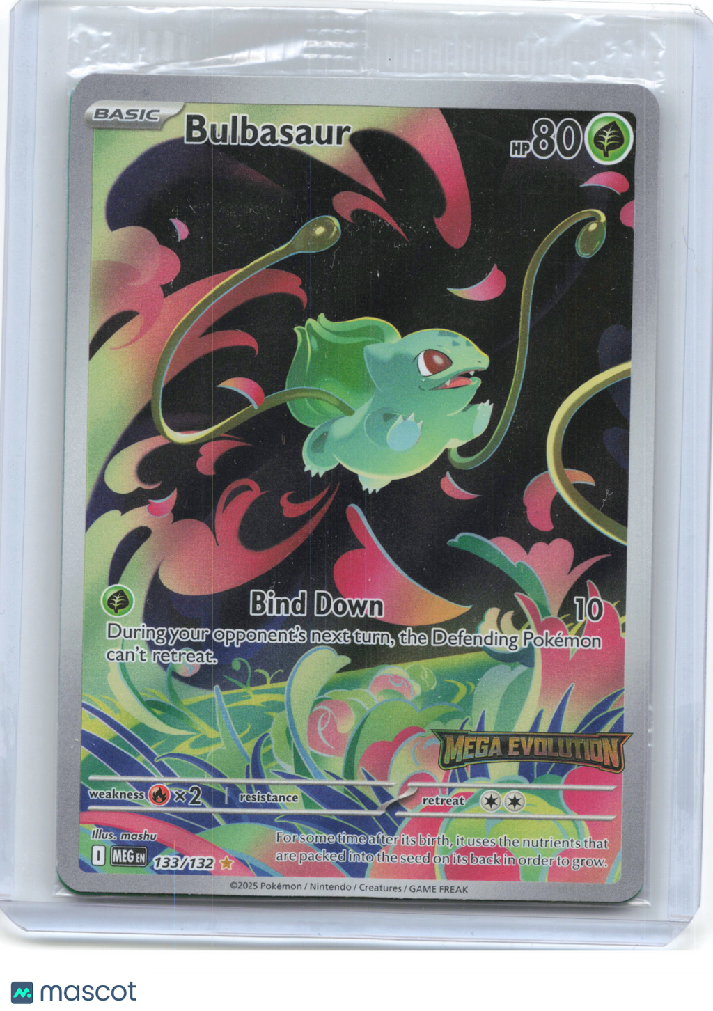 2025 Pokemon—Bulbasaur (Mega Evolution Stamp) #133/132 MCAP—IR [Sealed]