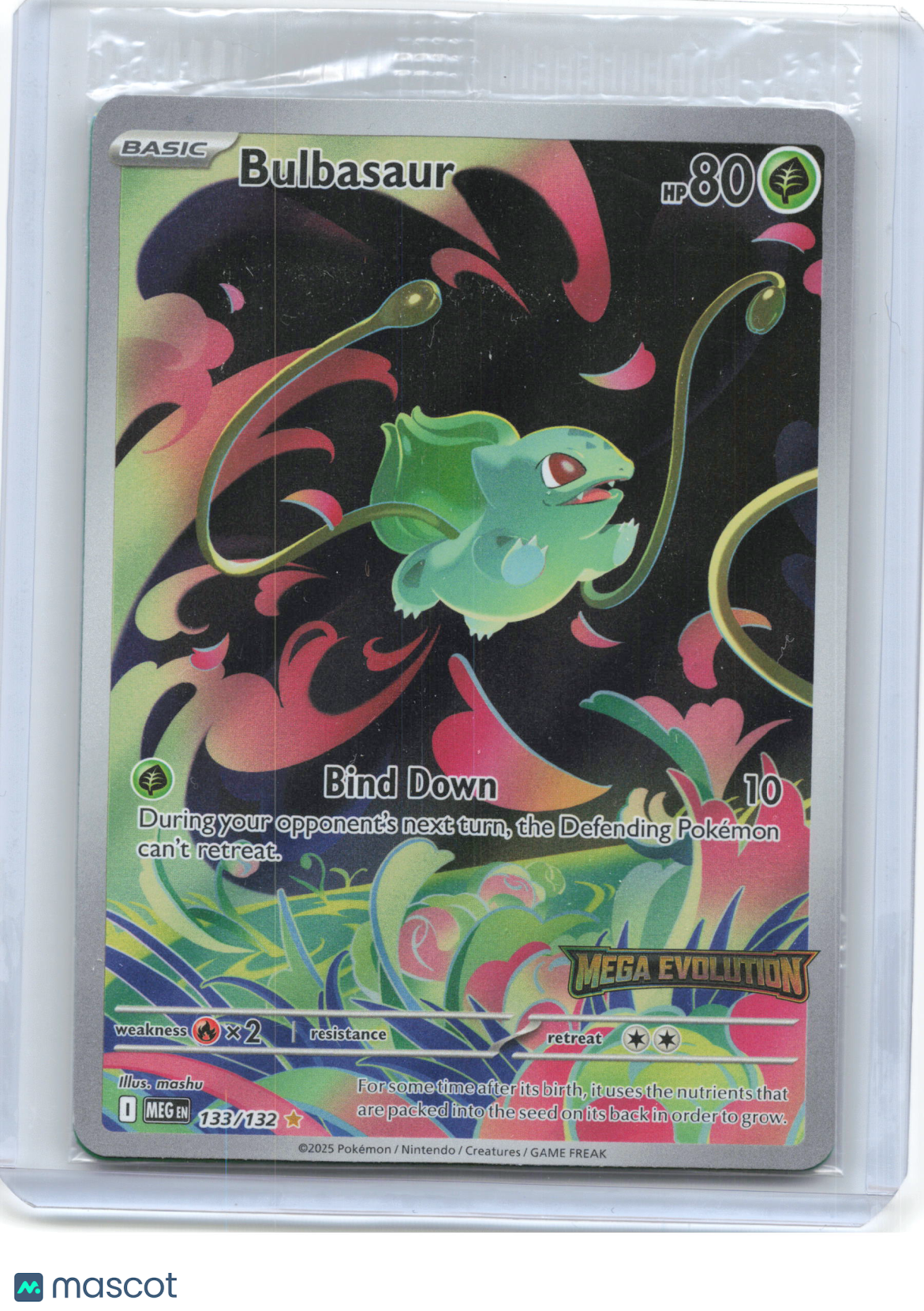 2025 Pokemon—Bulbasaur (Mega Evolution Stamp) #133/132 MCAP—IR [Sealed]