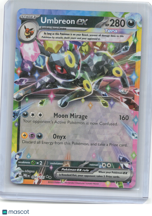 2025 Pokemon—Umbreon ex #60/131 Prismatic Evolutions—Double Rare Foil