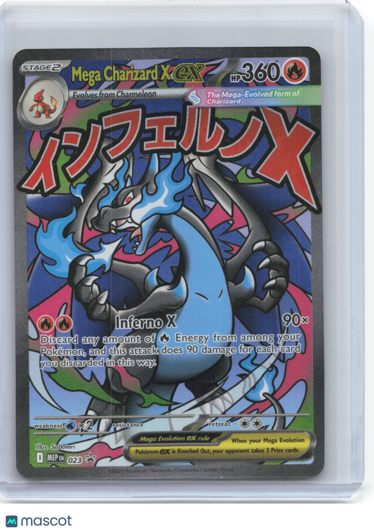 2025 Pokemon—Mega Charizard X ex #MEP EN 023 Mega Evolution Promo Cards—BSP Foil