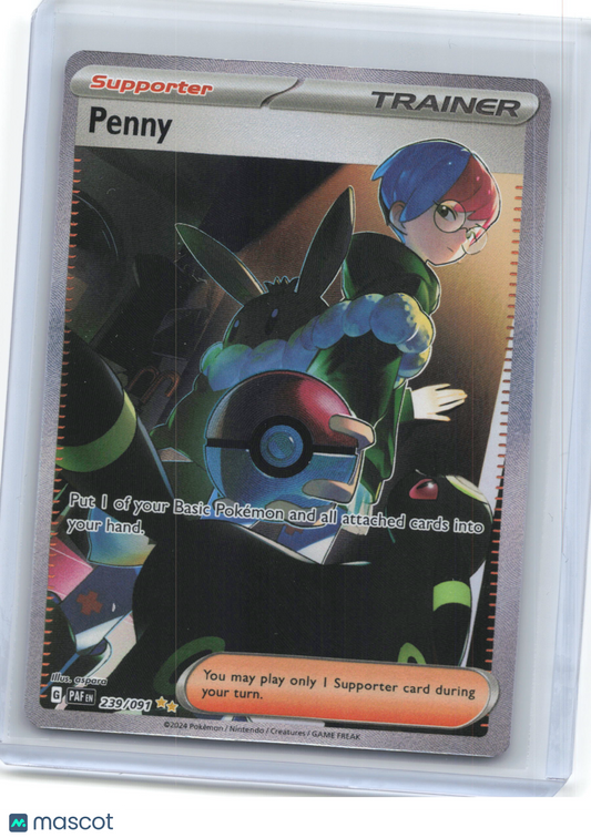 2024 Pokemon—Penny #239/91 Paldean Fates—Special Illustration Rare Holo