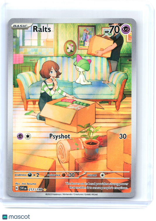 2023 Pokemon—Ralts #211/198 Scarlet & Violet Base Set—Illustration Rare Foil