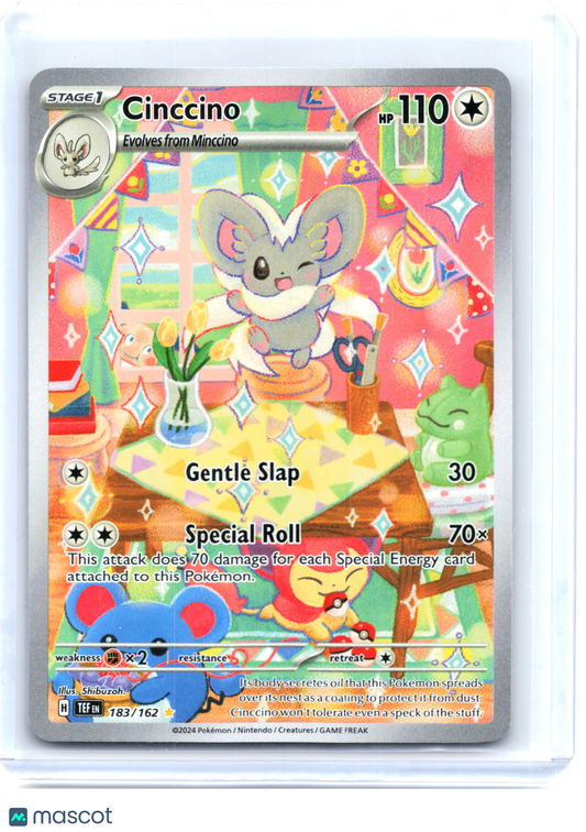 2024 Pokemon—Cinccino #183/162 Temporal Forces—Illustration Rare Foil