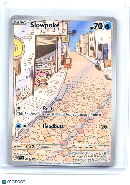 2023 Pokemon—Slowpoke #204/198 Scarlet & Violet Base Set—Illustration Rare Foil