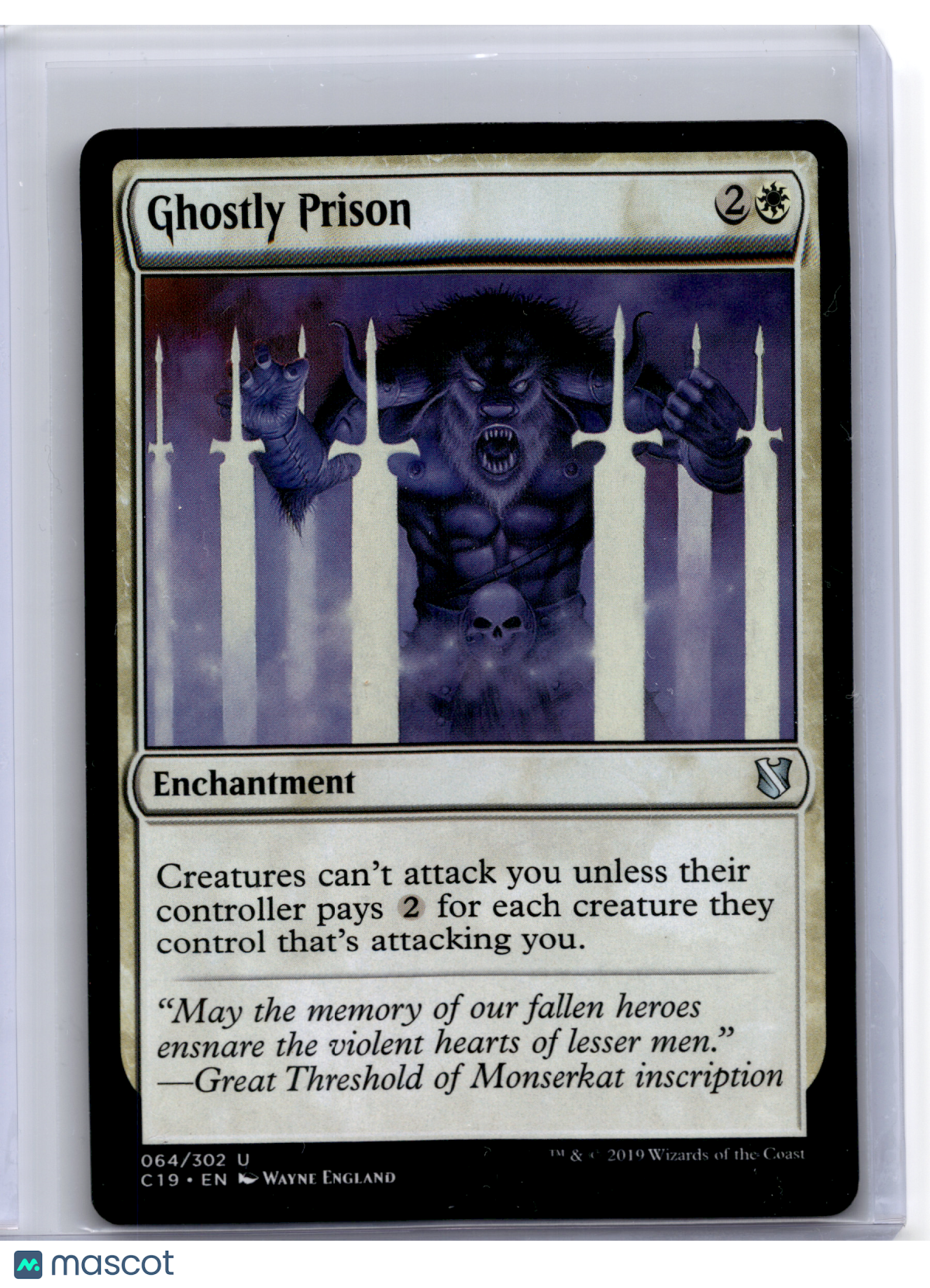 Magic: The Gathering—Ghostly Prison #064 Commander 2019—Uncommon Nonfoil