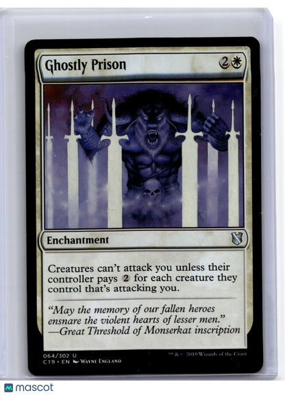 Magic: The Gathering—Ghostly Prison #064 Commander 2019—Uncommon Nonfoil