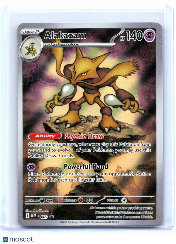 2025 Pokemon—Alakazam #009 Mega Evolution Promos—Black Star Promo Holo ...