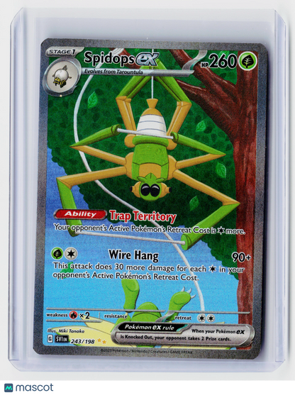 2023 Pokemon—Spidops ex #243/198 Scarlet & Violet Base Set—SIR Holo