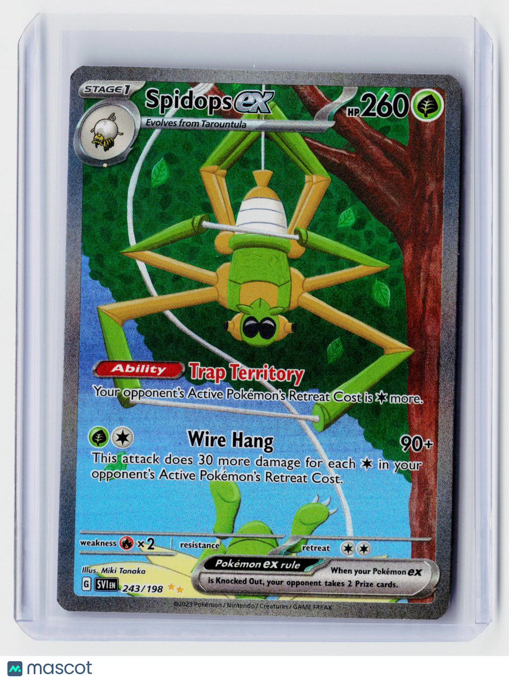 2023 Pokemon—Spidops ex #243/198 Scarlet & Violet Base Set—SIR Holo