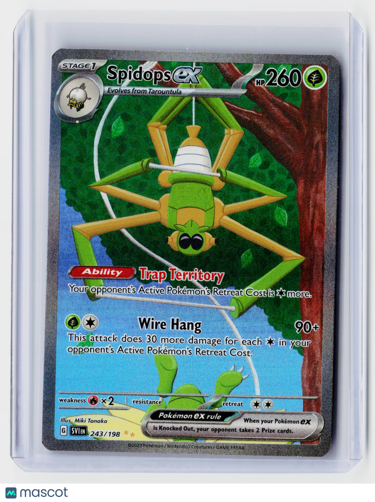 2023 Pokemon—Spidops ex #243/198 Scarlet & Violet Base Set—SIR Holo