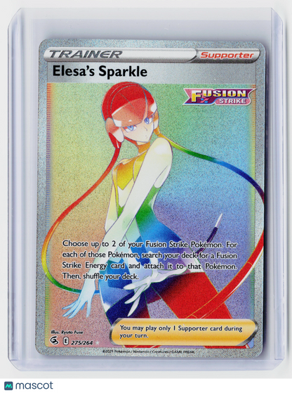 2022 Pokemon—Elesa's Sparkle (Secret) #275/264 Fusion Strike—Secret Rare Holo