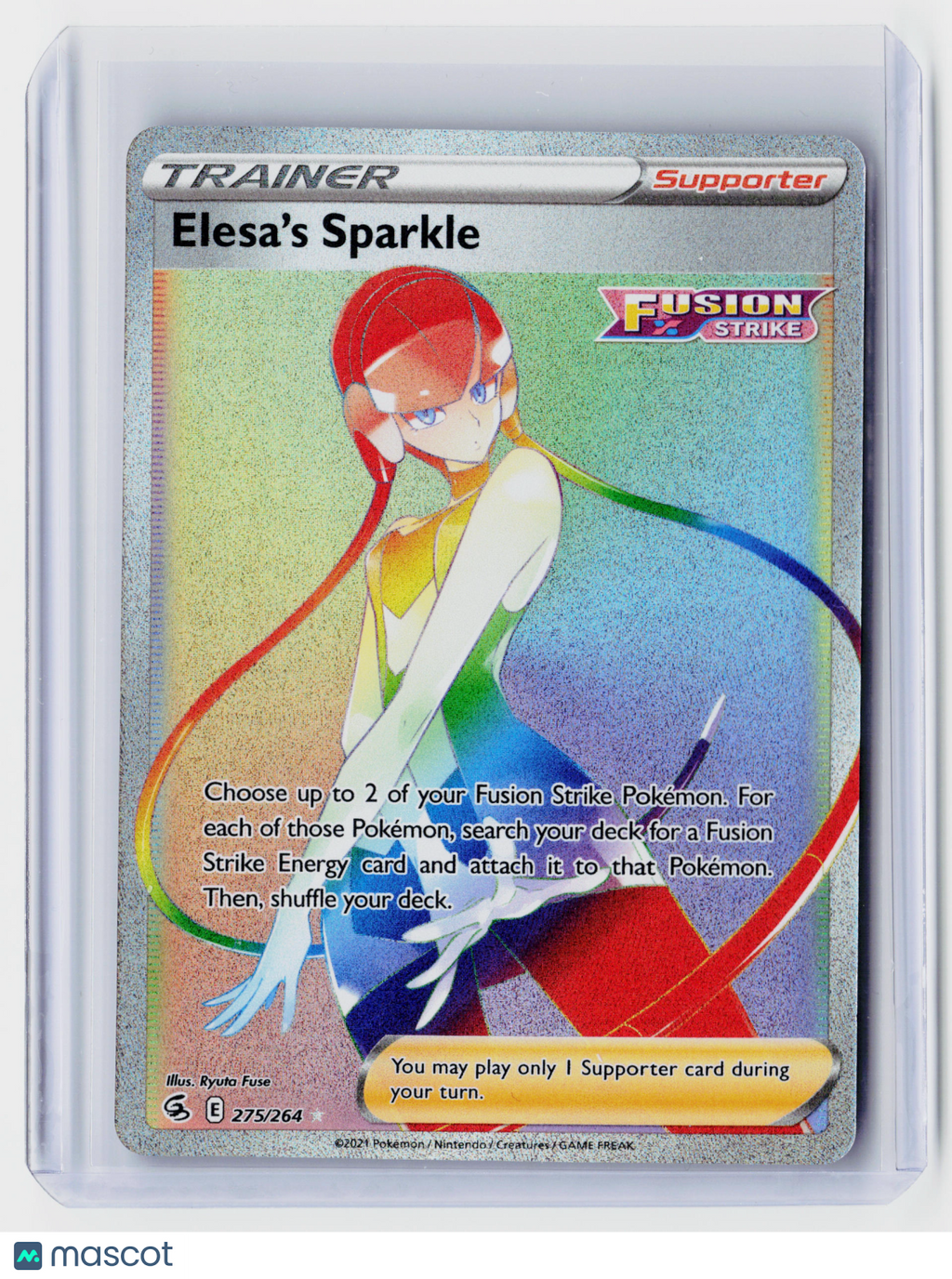 2022 Pokemon—Elesa's Sparkle (Secret) #275/264 Fusion Strike—Secret Rare Holo