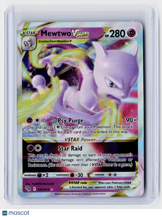 2022 Pokemon—Mewtwo VSTAR #031/078 Pokémon GO—Ultra Rare Holo