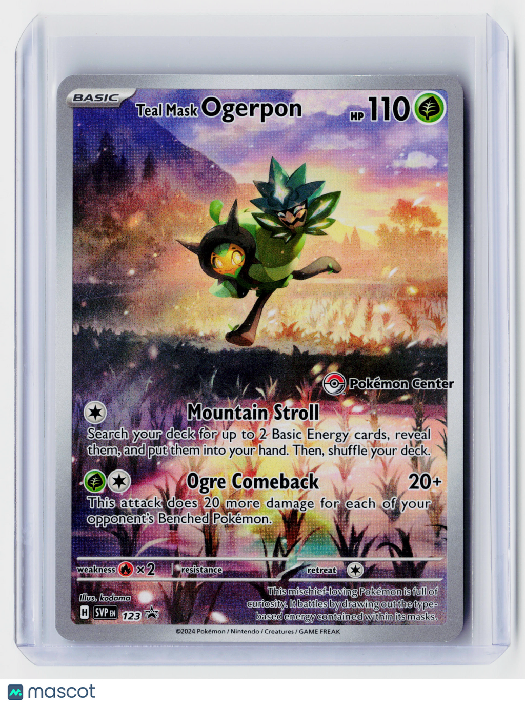 2024 Pokemon—Teal Mask Ogerpon (Pokémon Center) #123 Scarlet & Violet Promo—Holo