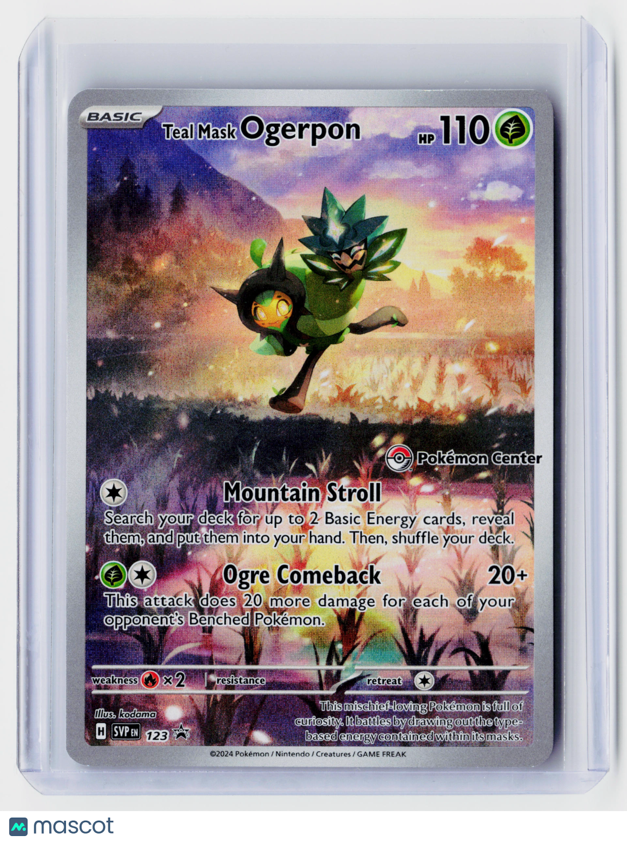 2024 Pokemon—Teal Mask Ogerpon (Pokémon Center) #123 Scarlet & Violet Promo—Holo