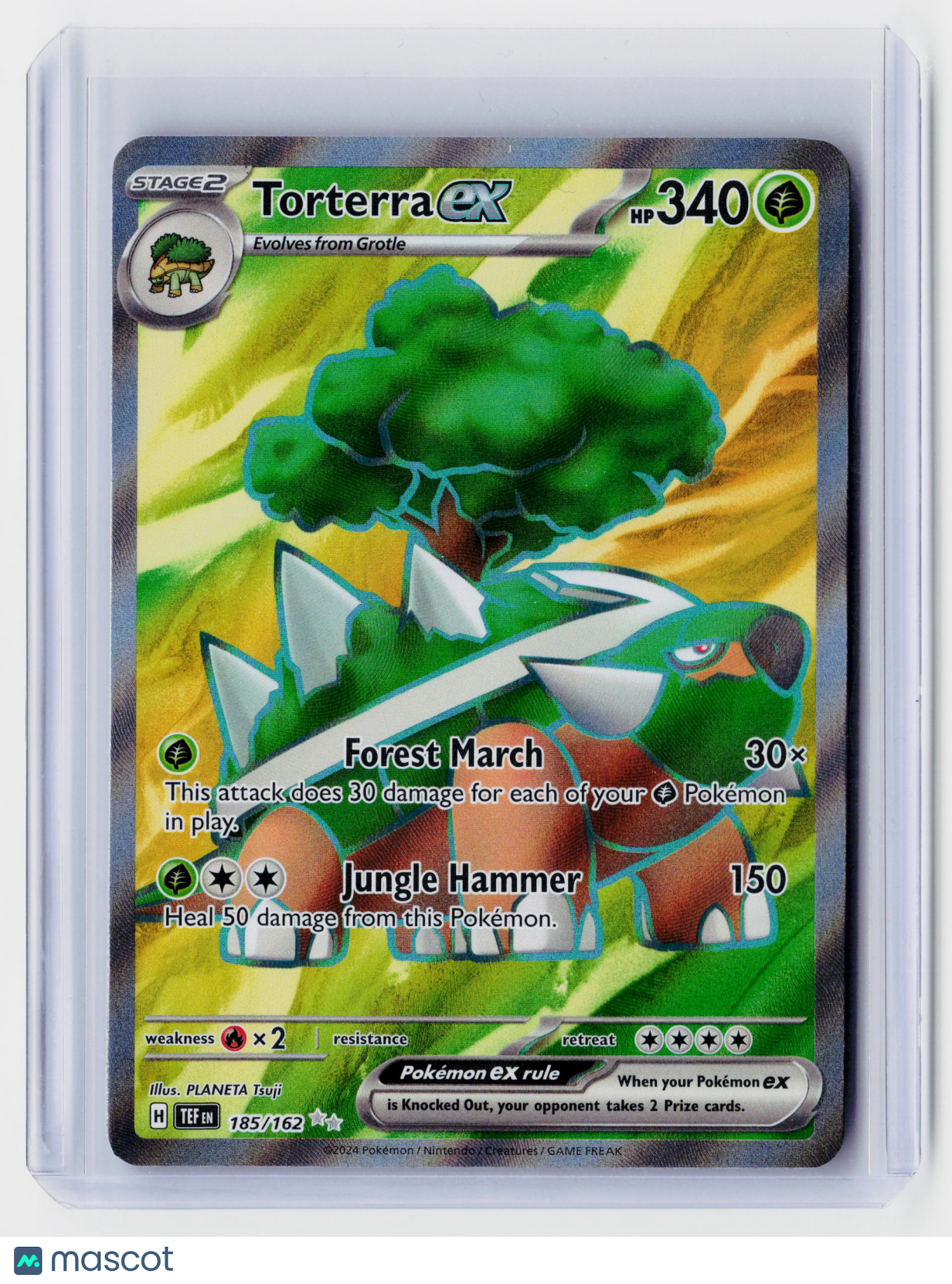 2024 Pokemon—Torterra ex #185/162 Temporal Forces—Ultra Rare Holo