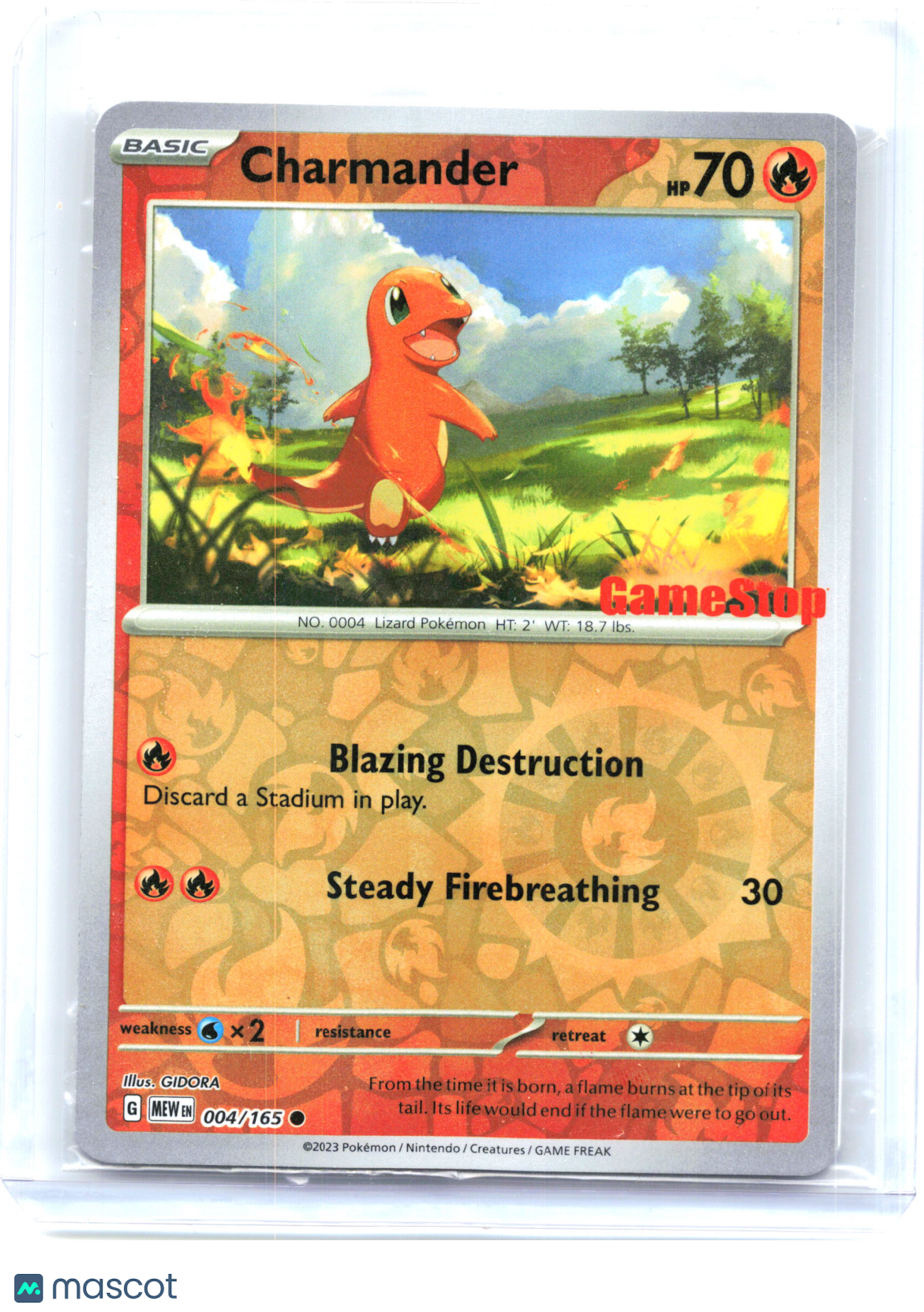 Pokemon—Charmander #4/165 MCAP—Promo Reverse Holo (GameStop Exclusive) (Sealed)