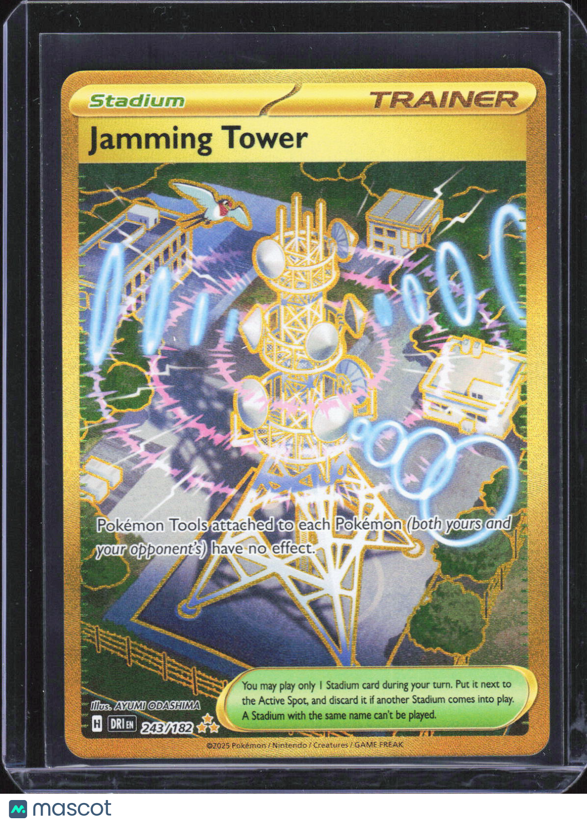 2024 Pokemon—Jamming Tower #243/182 Destined Rivals—Hyper Rare Gold