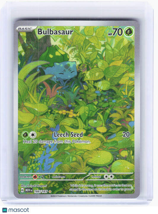 2023 Pokemon—Bulbasaur #166/165 Scarlet & Violet 151—Illustration Rare Foil
