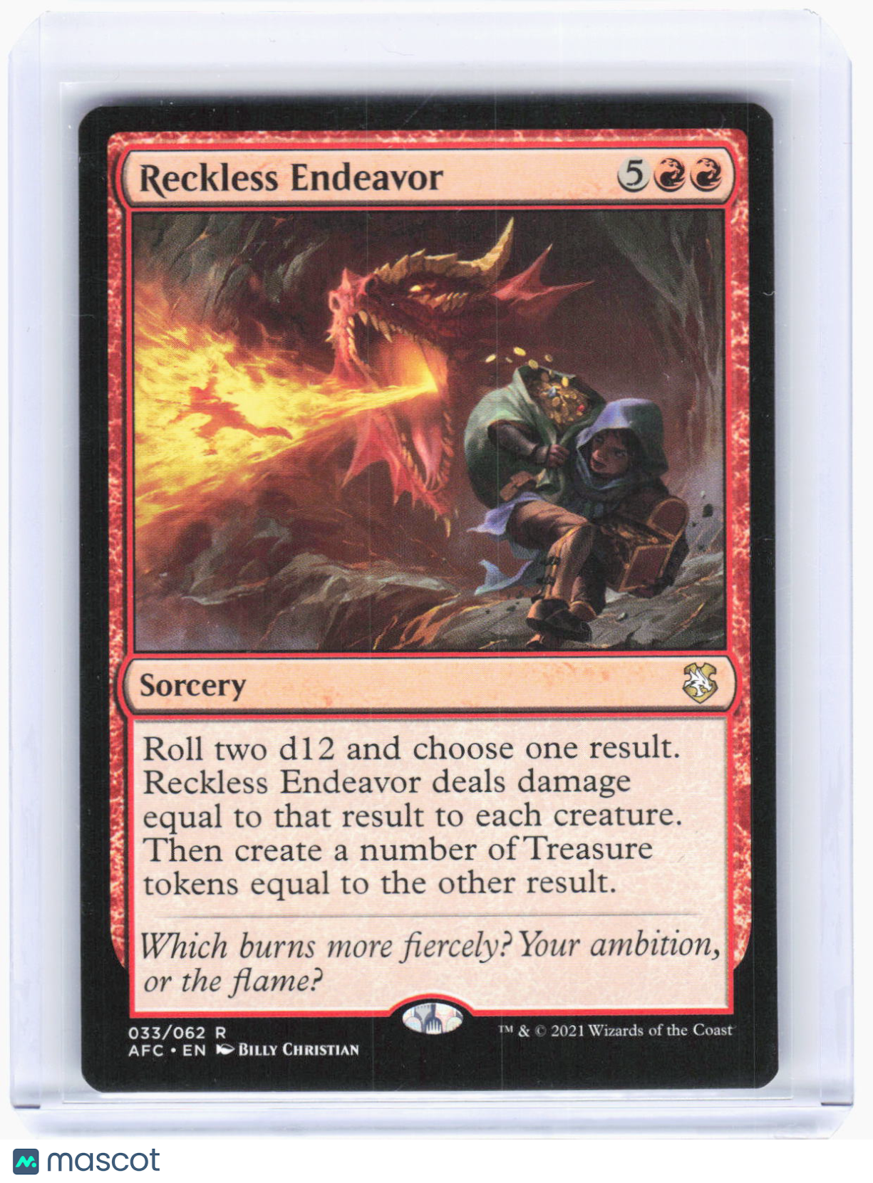 2021 Magic: The Gathering—Reckless Endeavor #33 (AFC)—Rare Non-Foil