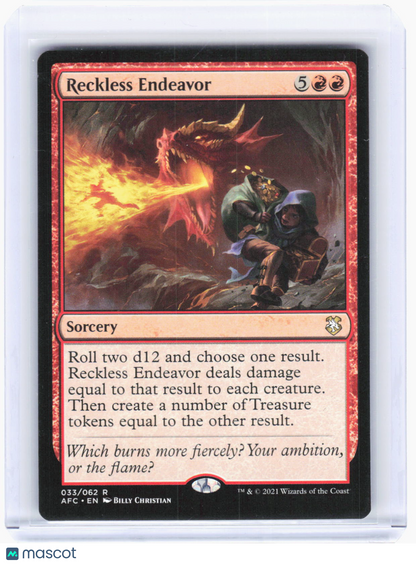 2021 Magic: The Gathering—Reckless Endeavor #33 (AFC)—Rare Non-Foil