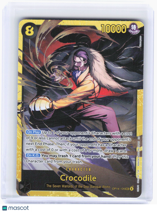 2023 One Piece TCG—Crocodile #OP14-120 The Azure Sea's Seven—Secret Rare Foil