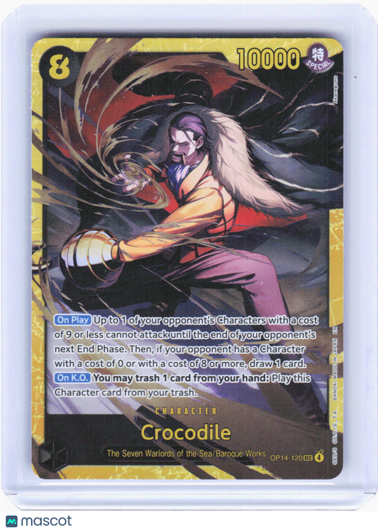 2023 One Piece Card Game—Crocodile #OP14-120 The Azure Sea's Seven—SEC Foil
