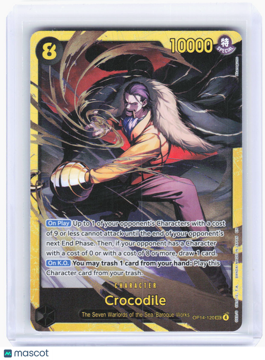 2023 One Piece TCG—Crocodile #OP14-120 The Azure Sea's Seven—Secret Rare Foil