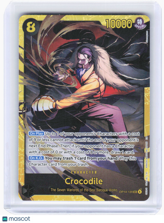 2023 One Piece Card Game—Crocodile #OP14-120 The Azure Sea's Seven—SEC Foil