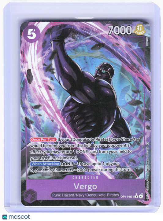 2023 One Piece Card Game—Vergo (Alt Art) OP14-061 The Azure Sea's Seven—R Foil