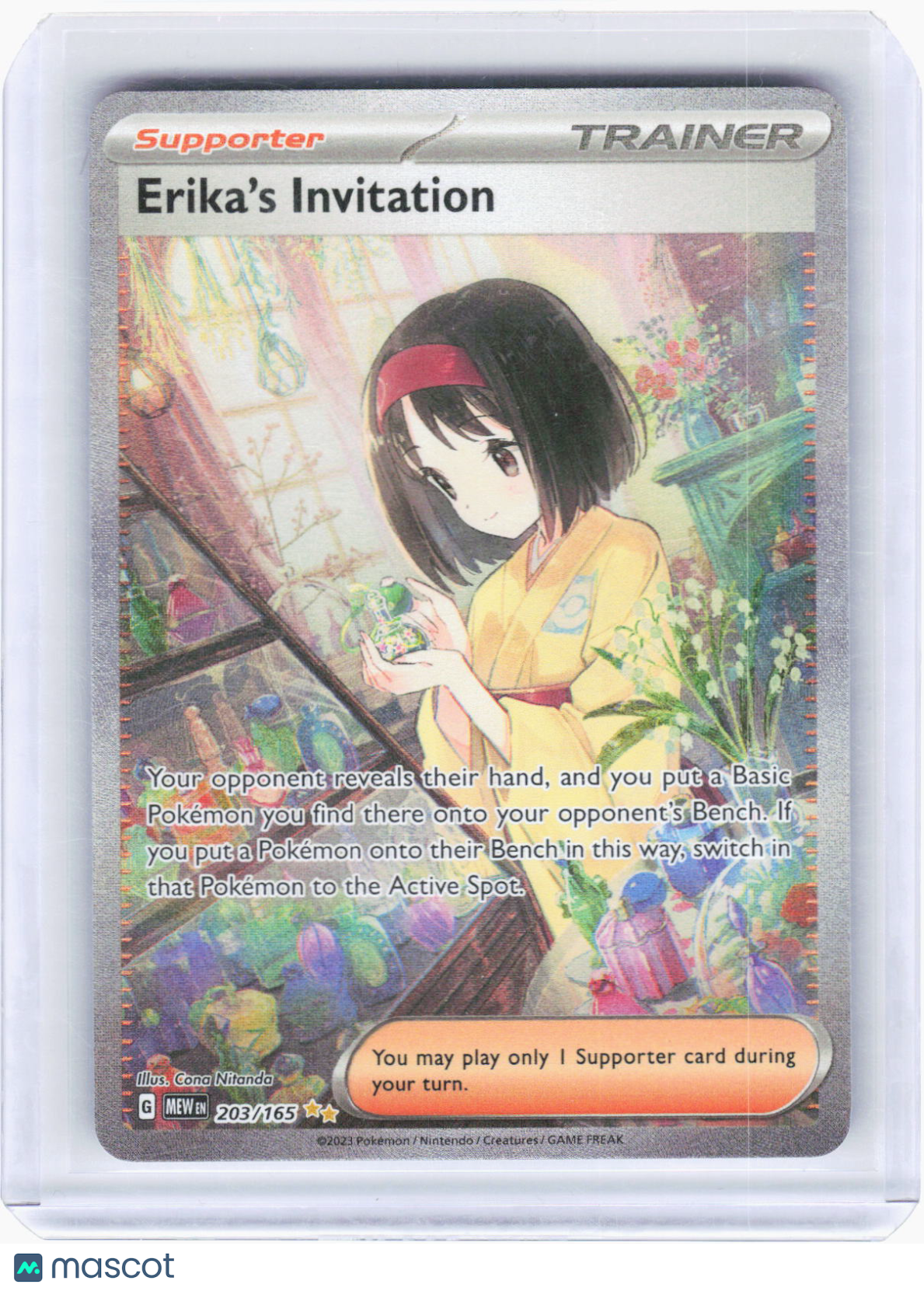 2023 Pokemon—Erika's Invitation #203/165 Scarlet & Violet 151—SIR Holo
