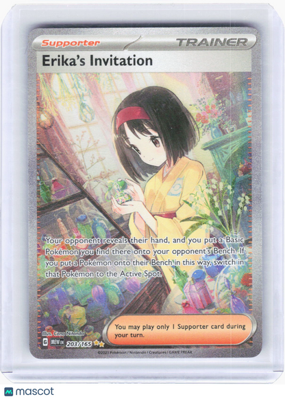 2023 Pokemon—Erika's Invitation #203/165 Scarlet & Violet 151—SIR Holo