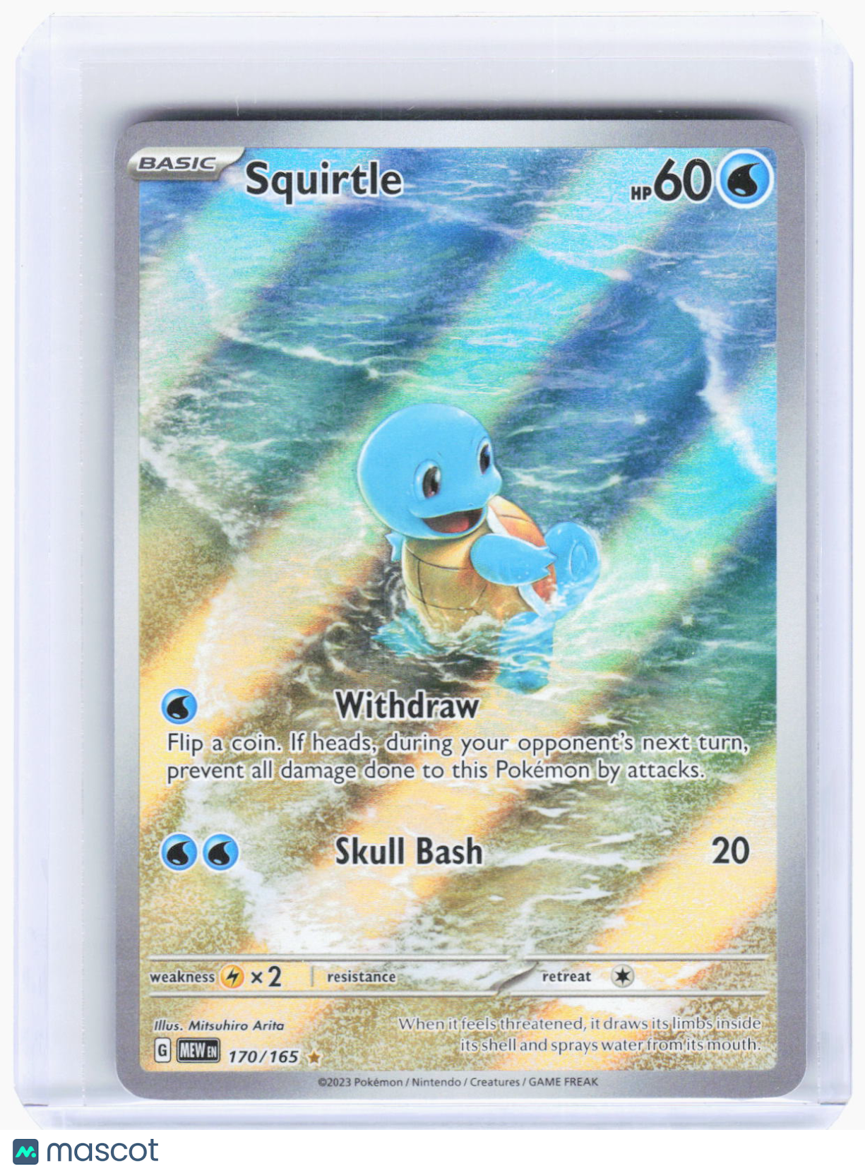 2023 Pokemon—Squirtle #170/165 Scarlet & Violet 151—Illustration Rare Foil
