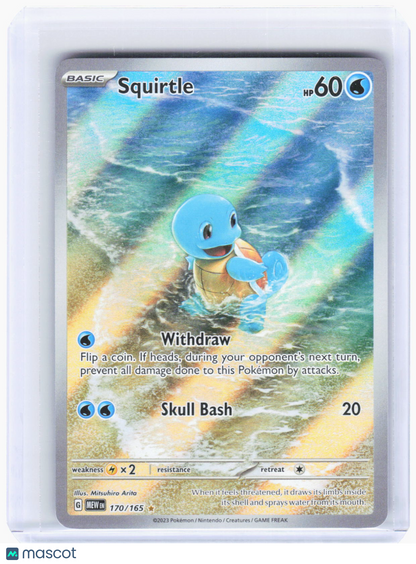 2023 Pokemon—Squirtle #170/165 Scarlet & Violet 151—Illustration Rare Foil