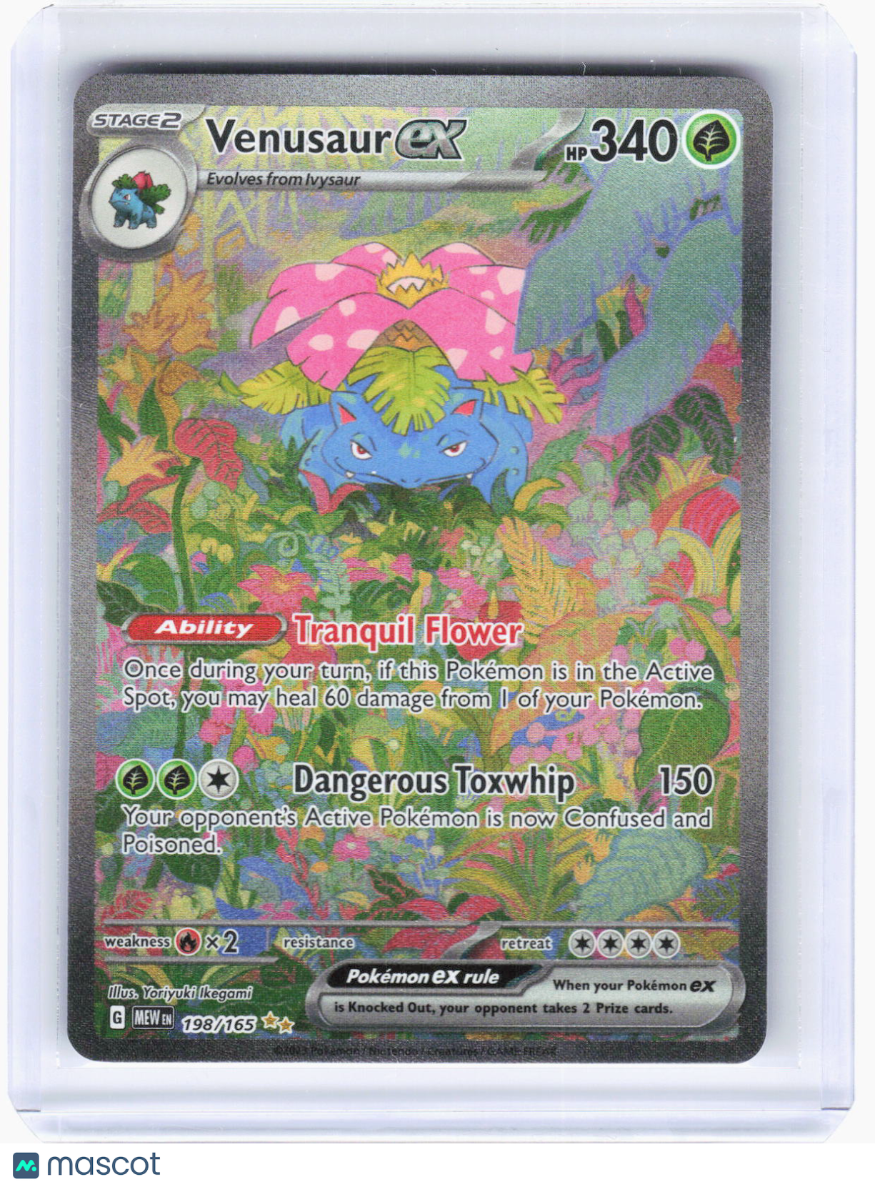 2023 Pokemon—Venusaur ex #198/165 Scarlet & Violet 151—SIR Rare Holo (LP)