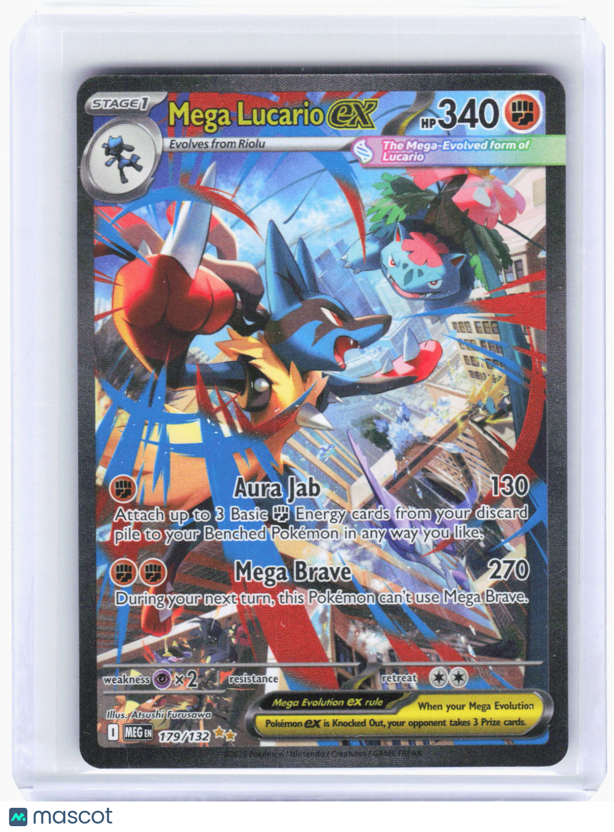 2025 Pokemon—Mega Lucario ex #179/132 Mega Evolution—SIR Holo