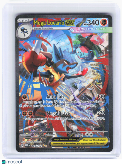 2025 Pokemon—Mega Lucario ex #179/132 Mega Evolution—SIR Holo