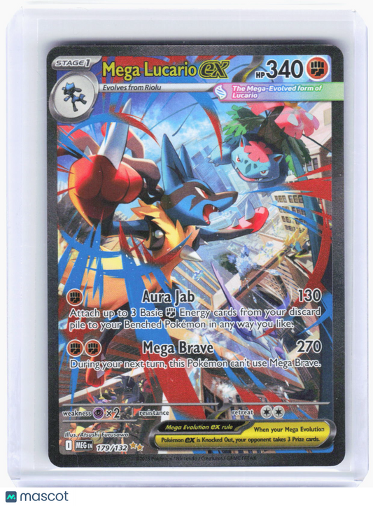 2025 Pokemon—Mega Lucario ex #179/132 Mega Evolution—SIR Holo